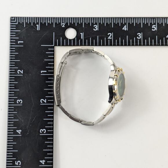 Fossil AM-2956 Womens Wrist Watch 1994 Green Silver NEEDS BATTERY Authentic Case - Picture 10 of 15